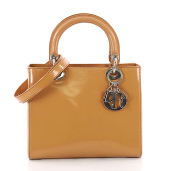 Christian Dior Vintage Lady Dior Handbag Patent Medium 3603001