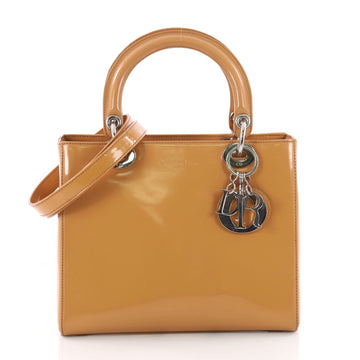 Christian Dior Vintage Lady Dior Handbag Patent Medium 3603001