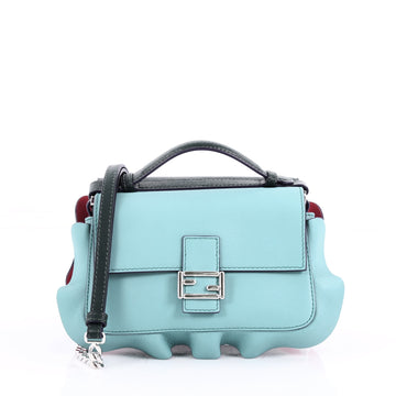 Fendi Wave Double Baguette Leather Micro Blue 36032/02