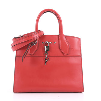 Louis Vuitton City Steamer Handbag Leather PM Red 3603302