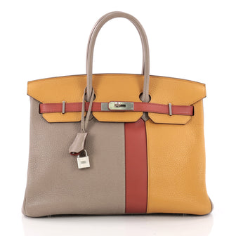 Hermes Birkin Handbag Tricolor Clemence and Swift with 3604001