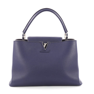 Louis Vuitton Capucines Handbag Leather MM Blue 3604301