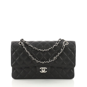 Chanel Classic Double Flap Bag Quilted Caviar Medium 36054/02 Black