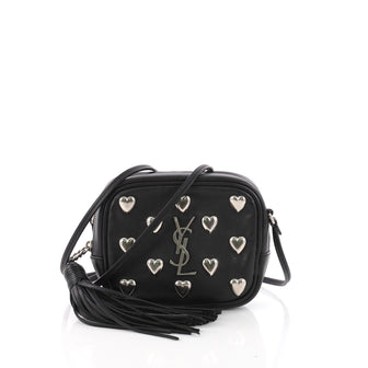 Saint Laurent Classic Monogram Blogger Crossbody Bag Studded Leather Small Black 6055/01