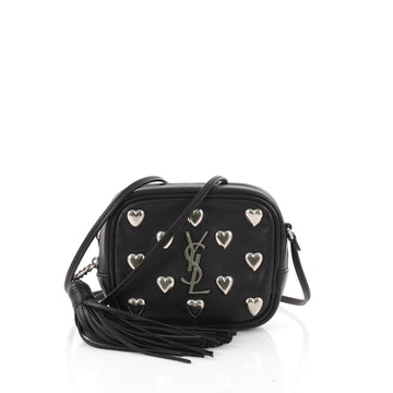 Saint Laurent Classic Monogram Blogger Crossbody Bag Studded Leather Small Black 6055/01