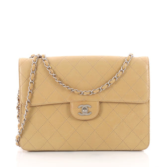 Chanel Vintage CC Chain Flap Bag Quilted Lambskin Large Neutral 36066/02