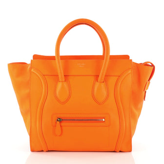 Celine Luggage Handbag Grainy Leather Mini - Rebag