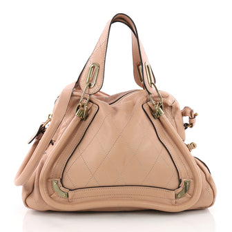 Chloe Paraty Handbag Quilted Leather Medium Pink 3608803