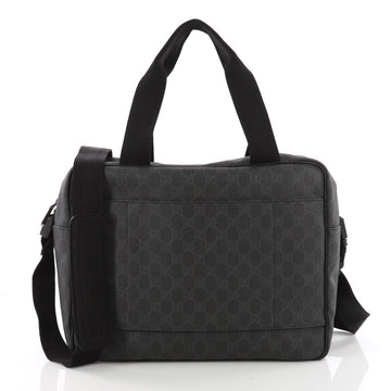 Gucci Convertible Laptop Messenger Bag GG Coated Canvas Medium Black 3609302