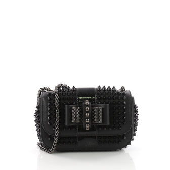 Christian Louboutin Sweet Charity Crossbody Bag Spiked Leather Mini Black 3609503