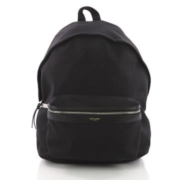 Saint Laurent City Backpack Canvas Medium Black 3610405