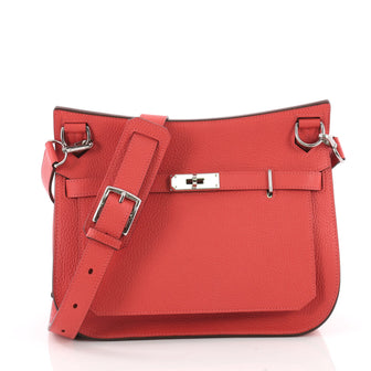 Hermes Jypsiere Handbag Clemence 28 Pink 3611501