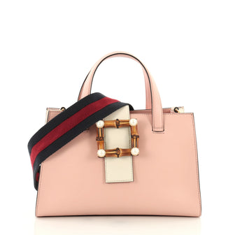 Gucci Bamboo Buckle Tote Leather Small Pink 3612204