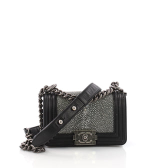 Chanel Boy Flap Bag Stingray Mini Black 3612302