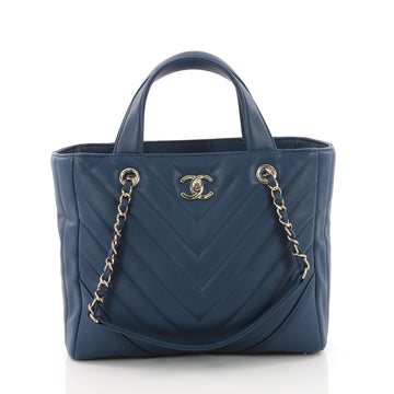  Chanel Statement Shopping Tote Chevron Calfskin Small 3612402