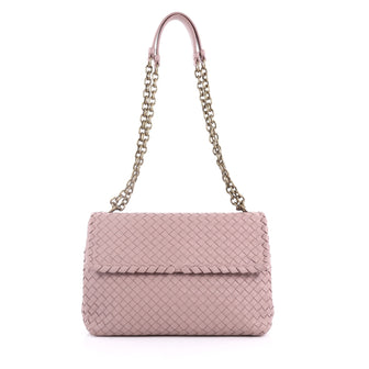 Bottega Veneta Olimpia Crossbody Bag Intrecciato Nappa Medium Pink 3613113