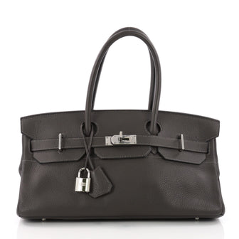 Hermes Birkin JPG Handbag Grey Clemence with Palladium Hardware 42 Gray 3613122