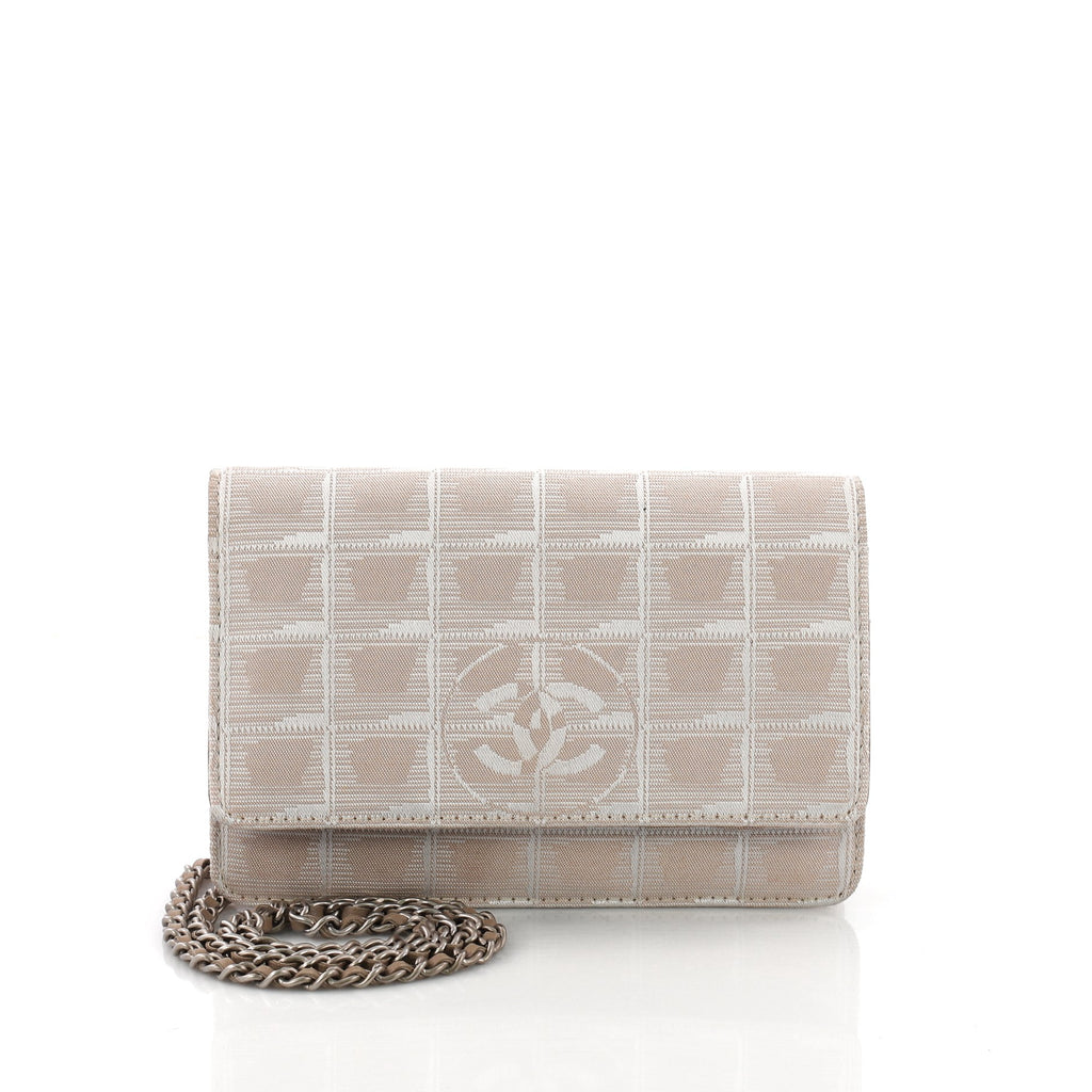 Buy Chanel Travel Line Wallet on Chain Quilted Nylon Brown 3613126