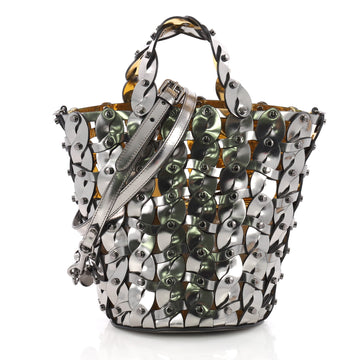 Jimmy Choo Maxine Bucket Bag Studded Woven Leather Small Silver 3613127