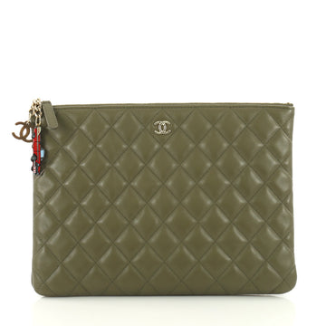 Chanel O Case Clutch Quilted Lambskin Medium