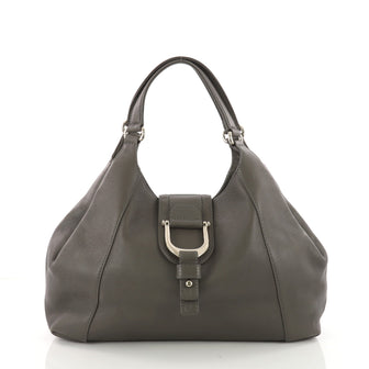 Gucci Greenwich Shoulder Bag Leather Medium Gray 3614301
