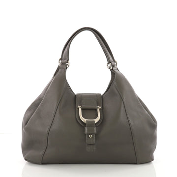 Gucci Greenwich Shoulder Bag Leather Medium Gray 3614301
