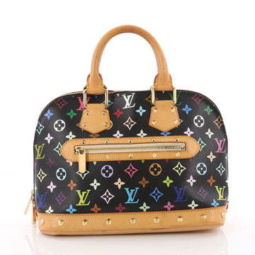 Louis Vuitton Alma Handbag Monogram Multicolor PM Black 3614303
