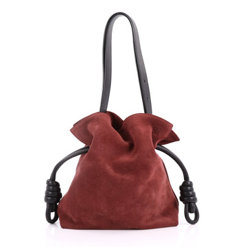 Loewe Flamenco Knot Bag Suede Medium Red 3614519