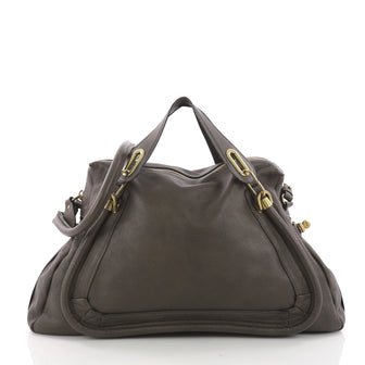 Chloe Paraty Top Handle Bag Leather Large Brown 3614902