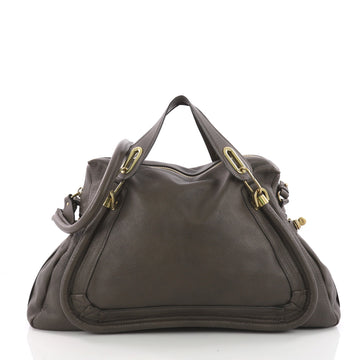 Chloe Paraty Top Handle Bag Leather Large Brown 3614902