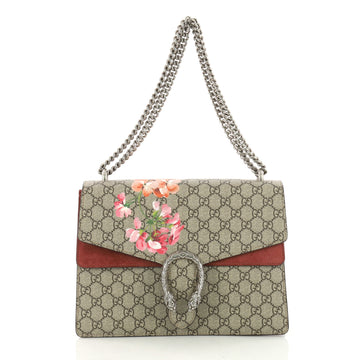 Gucci Dionysus Handbag Blooms Print GG Coated Canvas Medium Gray 3617001