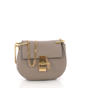 Chloe Drew Crossbody Bag Leather Mini Gray 3617101