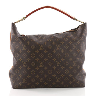 LOUIS VUITTON Sully MM Monogram Canvas Shoulder Bag Brown