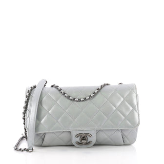 Pleated Chain Flap Bag Quilted Calfskin Medium