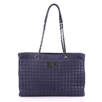 CC Lock Bubble Tote Quilted Iridescent Calfskin Large