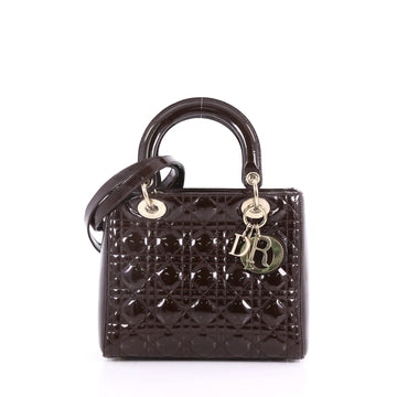 Christian Dior Lady Dior Handbag Cannage Quilt Patent Medium