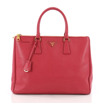 Prada Double Zip Lux Tote Saffiano Leather Medium - Rebag