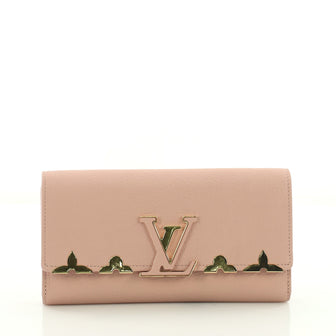 Louis Vuitton Capucines Wallet Metal Floral Edge Taurillon Leather 3618501