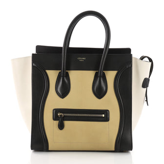 Celine Tricolor Luggage Handbag Leather Mini Neutral 36188/07