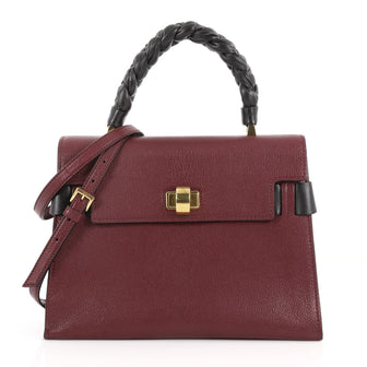 Miu Miu Click Convertible Satchel Leather Medium Purple 3619701