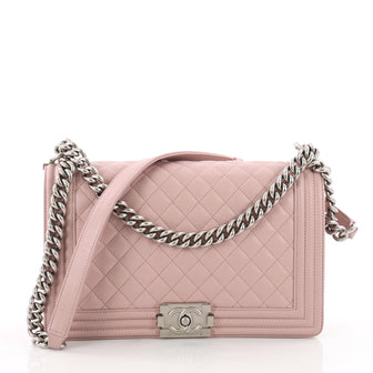 Chanel Boy Flap Bag Quilted Calfskin New Medium Pink 3619802