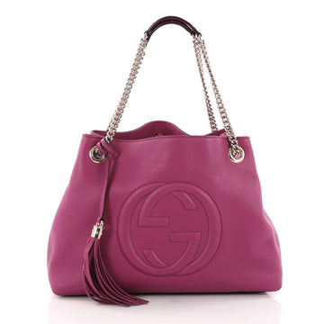 Gucci Soho Chain Strap Shoulder Bag Leather Medium Pink 362040