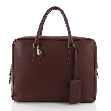Prada Zip Around Briefcase Saffiano Leather Large Red 36206/11