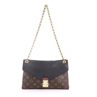 LOUIS VUITTON Pallas Chain Monogram Canvas Crossbody Bag Brown