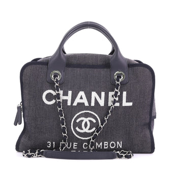 Chanel Deauville Bowling Bag Denim Large Blue 3623217