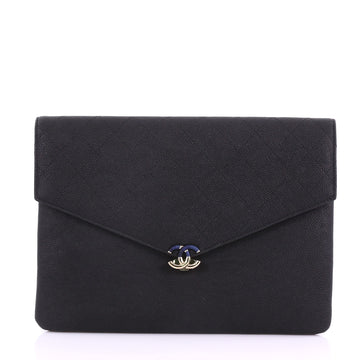 Chanel Thread Around Flap Pouch Quilted Caviar Medium 3623219