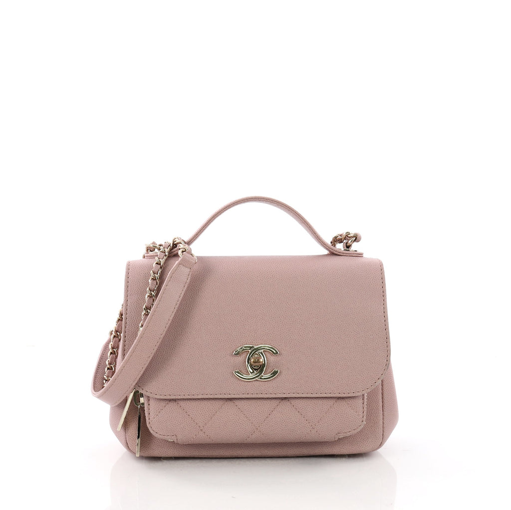 Chanel Business Affinity Flap Bag Quilted Caviar Small Pink