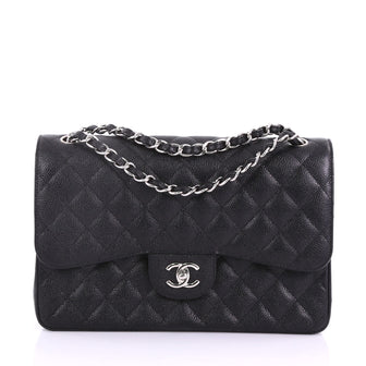Chanel Classic Double Flap Bag Quilted Caviar Jumbo 3623229