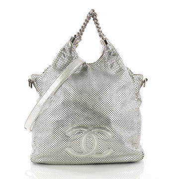 Chanel Rodeo Drive Hobo Perforated Leather Large Silver 3623233