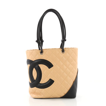 Chanel Cambon Tote Quilted Leather Medium Pink 3623235
